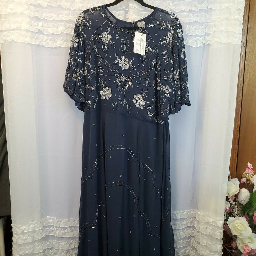 Asos Frock And Frill Long Beaded Maxi Dress Beauti